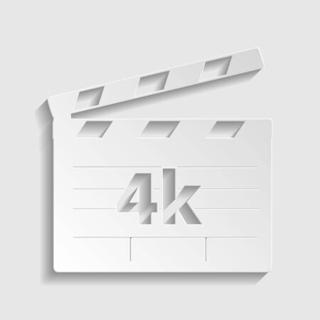 4k film sign. Paper style icon.のイラスト素材