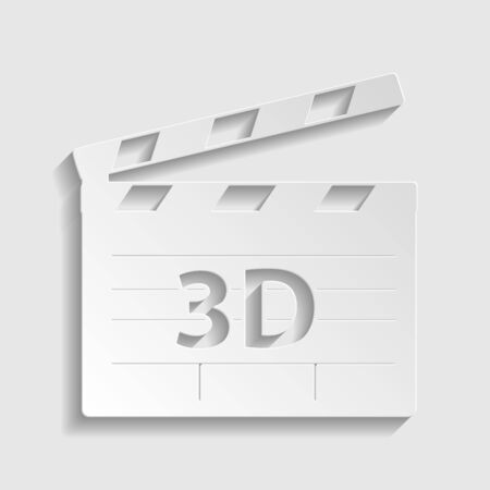3D film sign. Paper style icon.のイラスト素材
