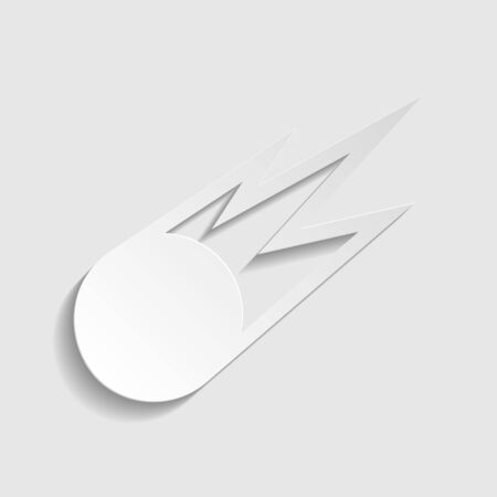 Meteorite sign. Paper style icon. Illustration.のイラスト素材