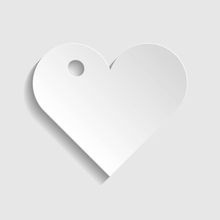 Heart sign. Paper style icon. Illustration.のイラスト素材