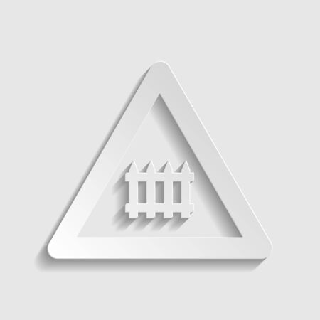 Railway Intersection sign. Paper style icon. Illustration.のイラスト素材