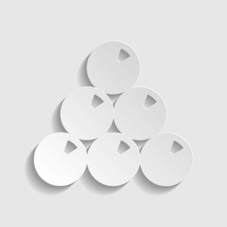 The billiard sign. Paper style icon. Illustration.のイラスト素材