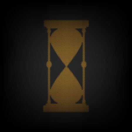 Hourglass sign illustration. Icon as grid of small orange light bulb in darkness.のイラスト素材