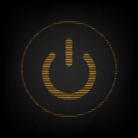 On Off switch sign. Icon as grid of small orange light bulb in darkness.のイラスト素材