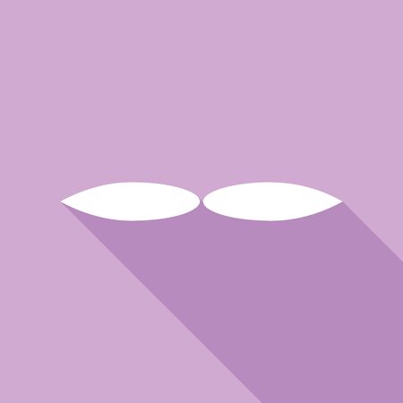 Flower sign. White Icon with long shadow at purple background.のイラスト素材