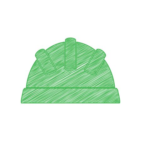 Baby sign illustration. Green scribble Icon with solid contour on white background.のイラスト素材