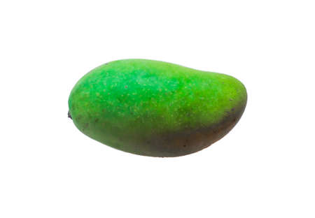 green mango isolated on white backgroundの写真素材