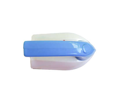 small electric iron isolated on white backgroundの写真素材