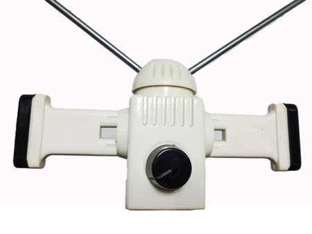 Old tv antenna isolated on white backgroundの写真素材