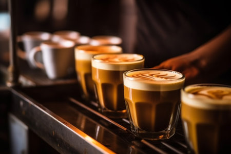 Preparation of Latte Coffee in Cafeの素材