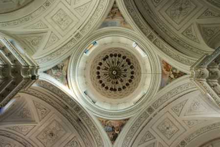 Interior Church cupola from the bottom up in symmetryのeditorial素材