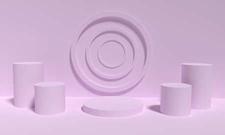 Abstract 3D pink space decoration for products display.の写真素材