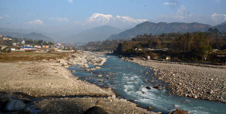 The Himalayan ice melting riverの写真素材