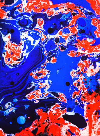 Photographs of Splash paint.Closeup abstract color mixing of water, acrylic,oil and milk for use as background image. Acrylic texture with marble or ocean pattern, multi color background photoの写真素材