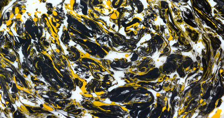 Marble abstract acrylic background. Black and white marbling artwork texture. Agate ripple pattern. Gold powder.の写真素材