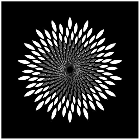 abstract black and white background with concentric, radial, radiating linesのイラスト素材