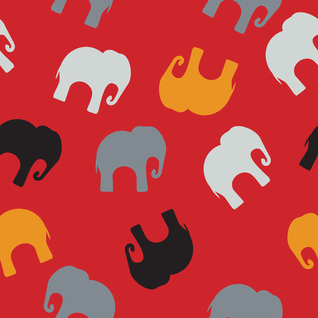 Seamless pattern. Texture with colorful elephants. Can be used for textile, website background, book cover, packaging.のイラスト素材