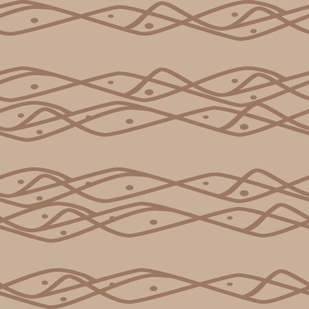 Seamless horizontal lines pattern in brown colors. Good for textile, package or other decoration.のイラスト素材