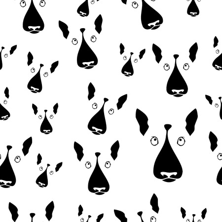 Happy dog bull terrier vector background. Seamless pattern.のイラスト素材