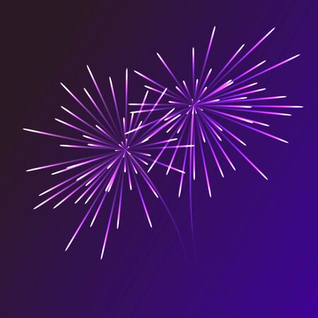 Abstract blue fireworks explosion on transparent background. New Year celebration fireworks.のイラスト素材