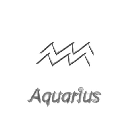 The Water-Bearer aquarius sing. Star constellation vector element. Age of aquarius constellation zodiac symbol on light white background.のイラスト素材