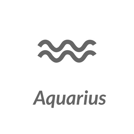 The Water-Bearer aquarius sing. Star constellation vector element. Age of aquarius constellation zodiac symbol on light white background.のイラスト素材