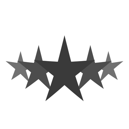 Isolated gray star icons in set, ranking mark. Modern simple favorite sign, decoration symbol for website design, web button, mobile app.のイラスト素材