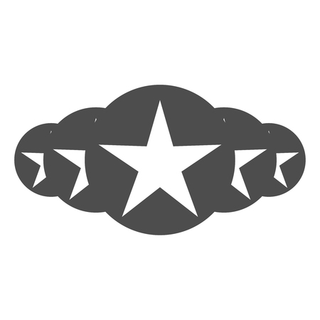 Isolated gray star icons in set, ranking mark. Modern simple favorite sign, decoration symbol for website design, web button, mobile app.のイラスト素材