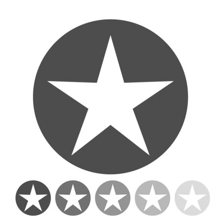 Isolated gray and black star icon, ranking mark.のイラスト素材