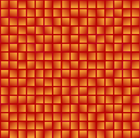 Abstract geometrical seamless pattern with rectagles. Red and yellow light checked vector background.のイラスト素材