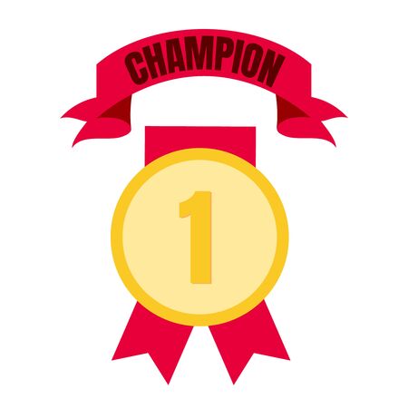 Medal Icon for first place in trendy flat style isolated on background. Medal symbol for your web site design, logo, app, UI. Vector illustration, EPS10.のイラスト素材