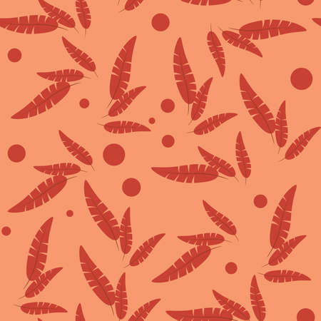 Doodle zentangle leaves autumn pattern. Endless seamless hipster illustration. Native american indian traditional symbols, tribal and ethnic boho theme.のイラスト素材