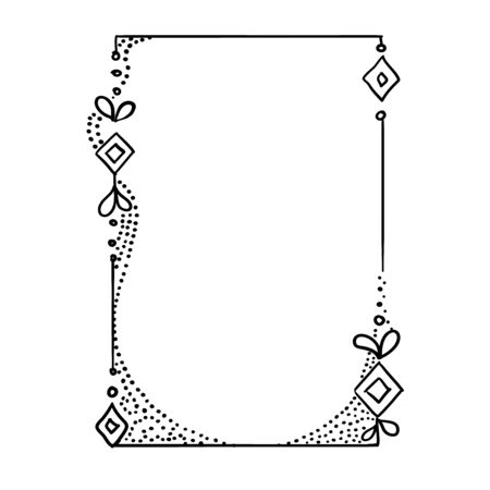 Decorative vintage hand drawn frames - vector illustrationのイラスト素材