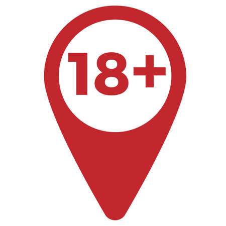 Red drop icon pointer with age limitのイラスト素材