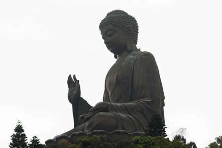 LANTAU ISLAND, HONG KONG - A beautiful and calming statue of the Buddhaのeditorial素材