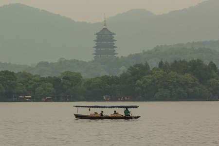 HANGZHOU, CHINA - West Lake and the surroundings in the city of Hangzhou, Chinaのeditorial素材