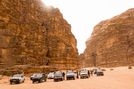 WADI RUM, JORDAN - Martian land in the Wadi Rumのeditorial素材