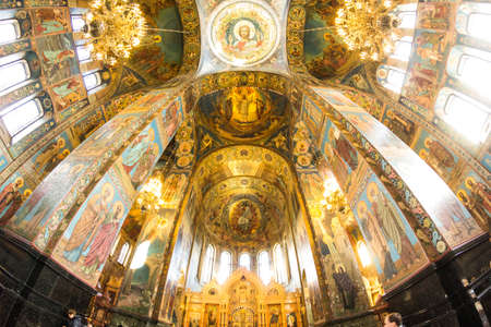 SAINT PETERSBURG, RUSSIA - Interiors of the roof of the cathedrals in Saint Peters burgのeditorial素材