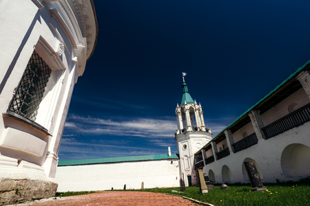 Walls and tower of Spaso-Yakovlev sky Monastery in Rostov the Great,Yaroslavl Region.の写真素材