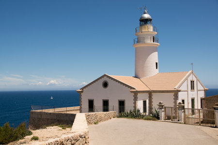 Capdepera lighthouse in Cala Ratjada Mallorca Spainの写真素材