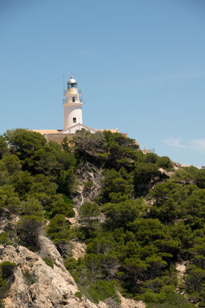 Capdepera lighthouse in Cala Ratjada Mallorca Spainの写真素材