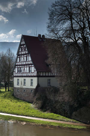 Town hall in Gieselwerder on the Weserの写真素材