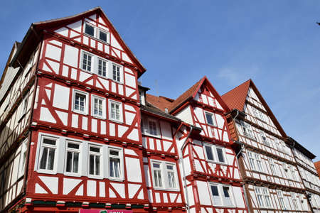 Old half-timbered house in Eschwegeの写真素材