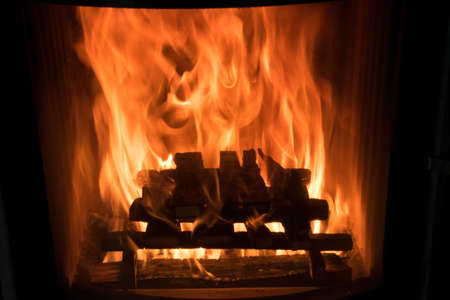 Fire in an oven to heatの写真素材