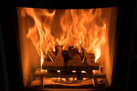 Fire in an oven to heatの写真素材