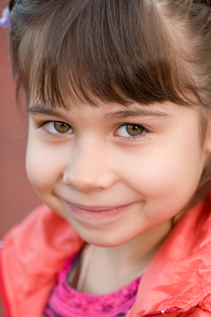 Little girl portrait summer outdoorsの写真素材