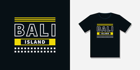 Bali island. Typography art screen printing design for t-shirtのイラスト素材