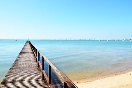 The jetty on the sea.の写真素材