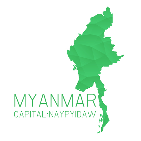 Myanmar map geometric backgroundのイラスト素材