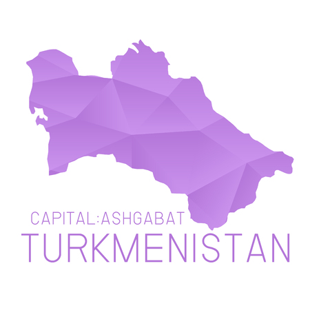 Turkmenistan map geometric backgroundのイラスト素材